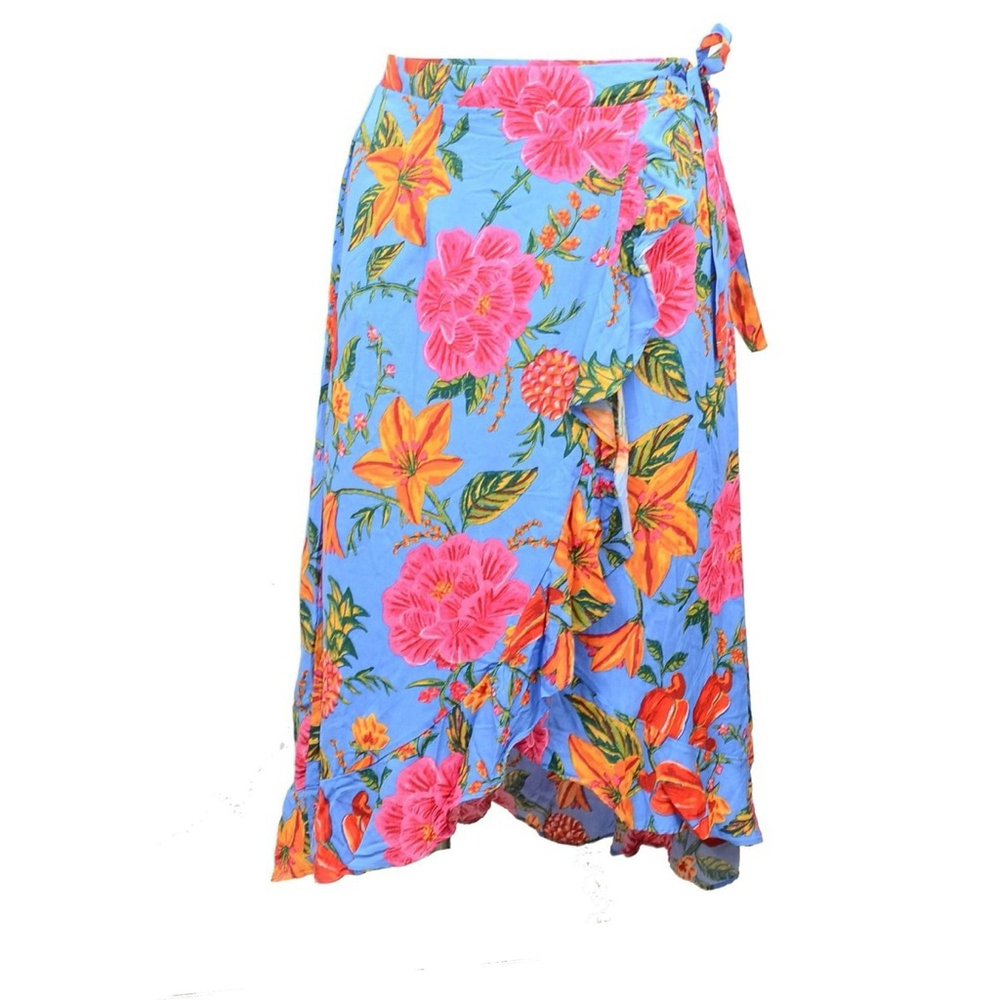 Cynthia Rowley Tropical Hibiscus Wrap Skirt Sarong Women's Size M